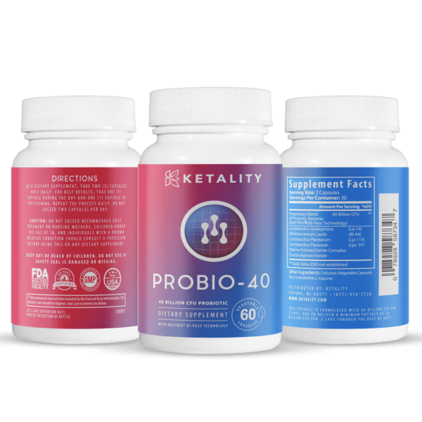 PROBIO-40 SUPPLIES PROBIOTICS THAT HELP NOURISH THE DIGESTIVE TRACT AND SUPPORTS A HEALTHY GUT.