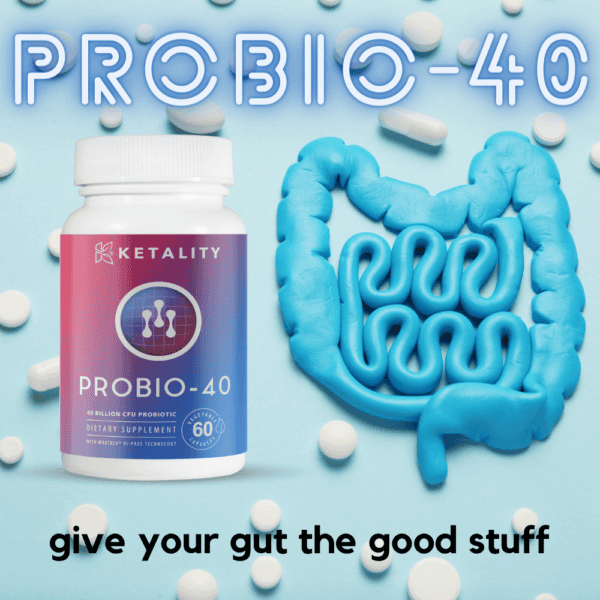 PROBIO-40 SUPPLIES PROBIOTICS THAT HELP NOURISH THE DIGESTIVE TRACT AND SUPPORTS A HEALTHY GUT.