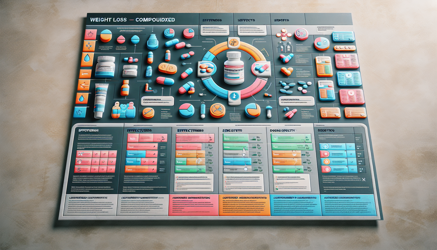 A comparison chart of weight loss medications, including compounded semaglutide.