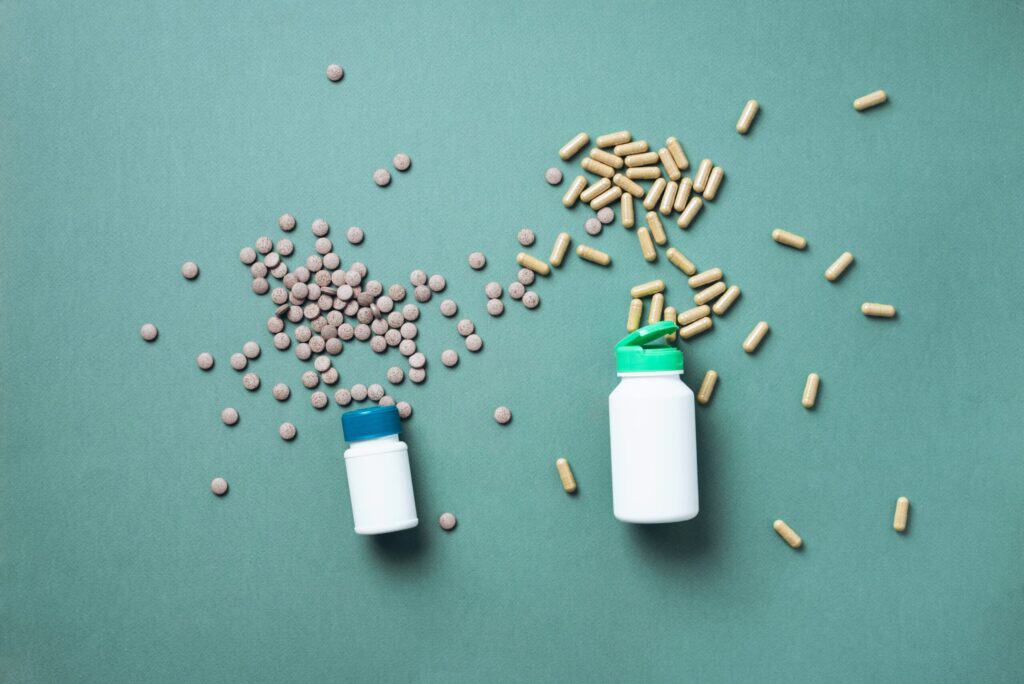 A comparison image of medicine from compounding pharmacies and standard pharmacies.