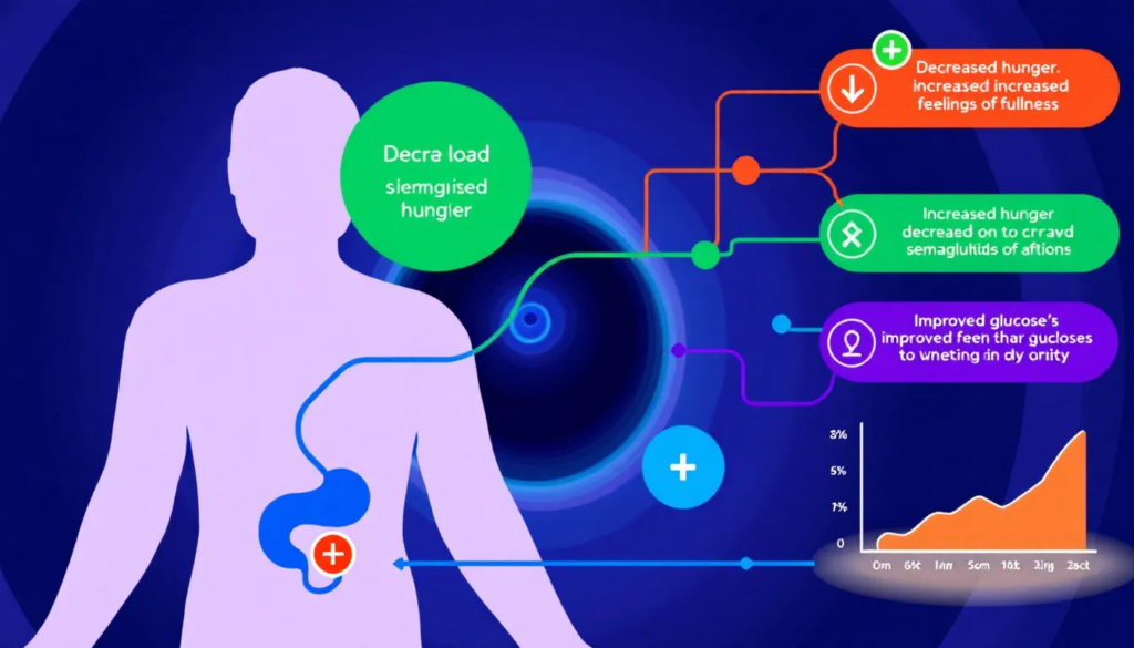 Illustration depicting how semaglutide facilitates weight loss.