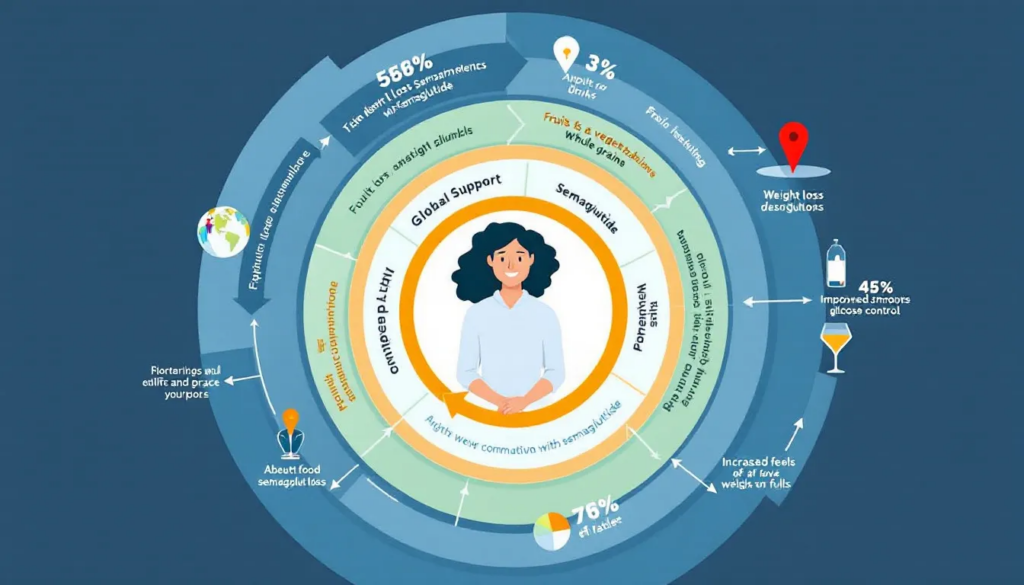 A graphic representation of personalized weight loss management with semaglutide.